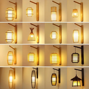 Classic LED <strong>Wall</strong> Sconce Lamp Ceiling Rattan <strong>Wicker</strong> Rustic <strong>Light</strong> for Hom Decor Handmade Art Craft Bamboo LED <strong>Wall</strong> <strong>Light</strong> - Product Image 5