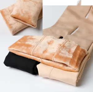 Leggings thermiques épais taille haute pour femmes avec poches Leggings de yoga doublés de <span class=keywords><strong>polaire</strong></span> d'hiver en polyester chaud - Product Image 5