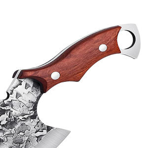 ساطور لحم فايكنج مطروق يدويًا، سكين آسيوي حاد، سكين جزار للمطبخ مع غمد جلدي، قطاعة خضروات من الفولاذ المقاوم للصدأ عالي الجودة - Product Image 6