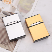 Porte-cartes de visite en alliage d'aluminium avec bouton magnétique, étui fin pour cartes de visite, boîte cadeau pour 20 cigarettes