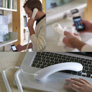 Originalité Rétro <span class=keywords><strong>Téléphone</strong></span> Récepteur Combiné Smartphone Appel <span class=keywords><strong>Casque</strong></span> 3.5mm <span class=keywords><strong>Téléphone</strong></span> <span class=keywords><strong>Fixe</strong></span> Microphone - Product Image 4