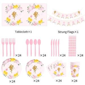 DAMAI - Juego de Vajilla de Papel Desechable para Fiestas de Cumpleaños, Platos de Papel Desechables - Product Image 2