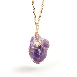 Bán buôn thạch anh đá thạch anh tím nguyên đá vàng hợp kim Vòng cổ Chakra bảo vệ thạch anh Birthstone Phù Thủy Nguồn cung cấp - Product Image 2