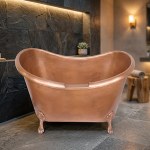 Bañera Ovalada Independiente de Cobre con Patas de Gato, Bañera de Metal para Uso en Baños y Spas - Product Image 2