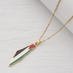 Collier avec drapeau de la Palestine en argent, collier avec pendentif en forme de carte de Palestine, collier avec épée, collier avec carte de Palestine, vente en gros - Product Image 2