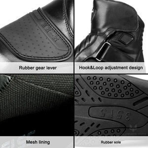Zapatos de Cuero <span class=keywords><strong>para</strong></span> Motocicleta, <span class=keywords><strong>Botas</strong></span> de Moto, <span class=keywords><strong>Botas</strong></span> de <span class=keywords><strong>Motocross</strong></span>, Tela de PU, Suela de Goma, Resistente al Desgaste, Anticolisión, Fácil de Usar - Product Image 4