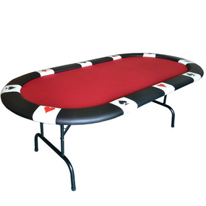 Mesa de póker plegable de Casino Oval, 213x107x76cm, tres pliegues, tela impermeable, pie de Mesa y Mesa - Product Image 1