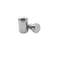 Walron WAF-1925-CP Chromed Plated Aluminium 19*25 Sign Standoff Fully Threaded Fastener Holder 5mm Thickness Finished