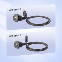 USB tipo C 0,1 m impermeable USB2.0 3,0 conector hembra conectores de montaje en Panel al aire libre