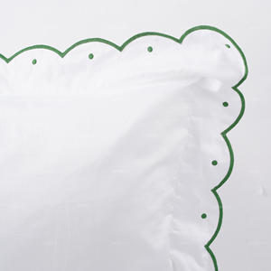 <span class=keywords><strong>Taie</strong></span> d'<span class=keywords><strong>oreiller</strong></span> en percale de coton blanc pur, décoration d'intérieur, <span class=keywords><strong>taie</strong></span> d'<span class=keywords><strong>oreiller</strong></span> avec bord festonné brodé contrasté - Product Image 2