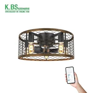 Hot Selling Indoor Unterputz Smart App Control 20-Zoll-Fernbedienung Caged Led Decken ventilator Licht für Wohnzimmer