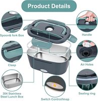 Lonchera Eléctrica Portátil en Oferta, Calentador de Alimentos 220v/110v/12v/24v, Lonchera Eléctrica