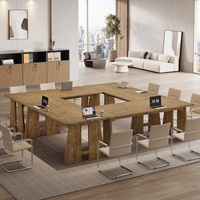 Table de conférence en bois massif Tribesigns de 71 pouces pour 6 à 8 personnes, table de réunion rectangulaire de 6 pieds avec pieds renforcés