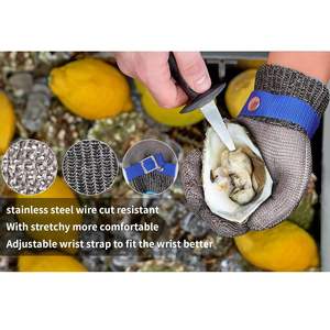 Gants en acier inoxydable anti-coupure <span class=keywords><strong>de</strong></span> niveau 9, maille <span class=keywords><strong>de</strong></span> <span class=keywords><strong>protection</strong></span> anti-coupure, certifiés EN388/ANSI, doublure antidérapante <span class=keywords><strong>pour</strong></span> <span class=keywords><strong>boucher</strong></span> - Product Image 4