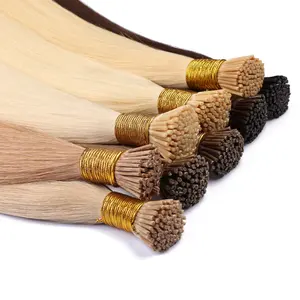Qingdao Hair Products Co Ltd Long Last Tnagle Free 100 Human Russian Blonde Double Drawn Remy I Tip Extensions de cheveux