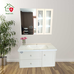 Mueble de Baño Moderno Blanco con Espejo de Panal, Luz LED, Lavabo de Cerámica, Construcción de Madera Maciza y Melamina, Acabado Lacado - Product Image 6