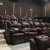 CH-608 haut de gamme en cuir véritable marron home cinéma canapé confortable en cuir véritable home cinéma sièges de cinéma