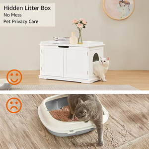 Caja de arena para gatos, mueble de baño oculto para gatos grandes, caja de arena escondida a prueba de perros - Product Image 2