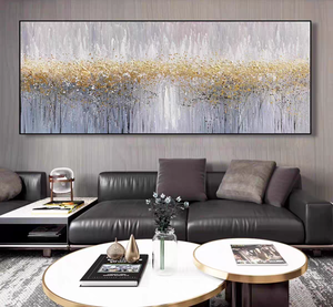 Pintura Decorativa Abstracta Pintada a Mano para Sala de Estar, Arte Mural de Lujo para el Fondo del Sofá, Aldea de la Pintura al Óleo de Dafen - Product Image 2