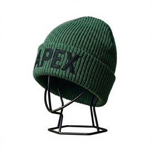 Gorro de Punto Verde para Hombre, Gorro de Invierno con Puño, Unisex, Estilo Urbano, Gorro Tipo Skull, Logotipo Personalizado, Accesorio de Moda al por Mayor - Product Image 1