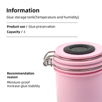 Haute qualité charbon actif cils colle réservoir de stockage température hygromètre cils et outils outil conteneur de stockage