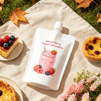 Sachets souples personnalisés blancs mats avec bec verseur, qualité alimentaire, anti-fuite, pour emballage de liquides 100ml, 200ml, 500ml