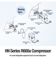 Compresseur de réfrigérateur commercial HuaJun R134a Cuivre & Métal /280W