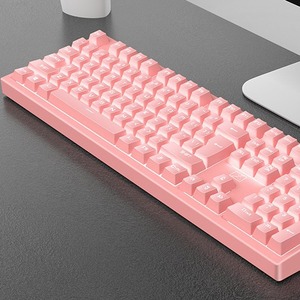 Clavier mécanique rose, taille standard, filaire, USB, rétroéclairage RGB, anti-ghosting, pour jeux et usage bureautique - Product Image 3