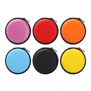 Wholesale Portable EVA Zippered Earphone Storage Case 8x8cm Customizable Color Logo Fast Shipping for USB Cable Small - Product Image 3