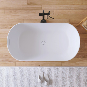 Baignoire en résine de 1300 mm avec surface solide, autoportante, pour la vente en gros OEM/ODM, baignoire de trempage blanche mate pour salle de bain - Product Image 4