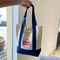 Sac fourre-tout en toile mini pastel réutilisable avec logo brodé personnalisé et poche pour un usage quotidien