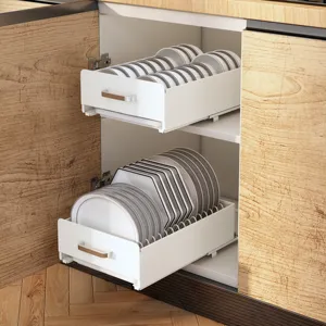 Estante de almacenamiento de cocina más vendido, estante organizador para armario de cocina, cajón, estante de almacenamiento de platos de cocina