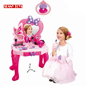 Juguetes de <span class=keywords><strong>maquillaje</strong></span>, las chicas cosméticos <span class=keywords><strong>tocador</strong></span> kit niños mesa de <span class=keywords><strong>maquillaje</strong></span> con luz y música espejo - Product Image 1