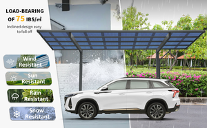 <span class=keywords><strong>Bois</strong></span> traité sous pression de nature d'abri d'auto en aluminium simple moderne pour des garages de stationnement de voiture - Product Image 2