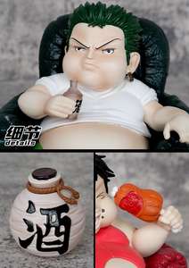 Figurine d'anime 14-18CM 1 PIECE Fat Cute <span class=keywords><strong>Luffy</strong></span> Zoro Sanji, figurine de manga de dessin animé, jouet de collection, cadeau - Product Image 2
