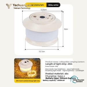 Outdoor camping warm <b>light</b> atmosphere lamp, sky canopy wind <b>rope</b> lamp, festival decoration tape measure lamp, yellow string lamp - Product Image 2