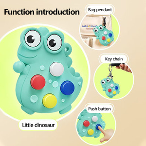 Adorable dinosaurio QS Squishy PU juguetes de plástico antiestrés para niños descompresión transfronteriza burbuja música colgante prensa pellizco - Product Image 5