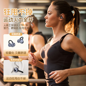 Sports Earphones <b>Wireless</b> Earclip Design IPX4 Waterproof Touch Control Type C Charging Lightweight For Running Workout - Product Image 1