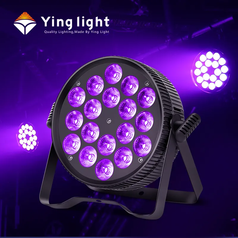 18x15W RGBWA UV 6in1 Led Flat Par Light DMX Night Club Bar Show Led Wall Washer Par light