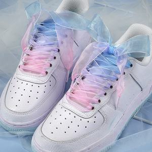 Olian Nouveau Style 2.5 <span class=keywords><strong>cm</strong></span> Dégradé Couleurs Plat Décontracté Polyester Soie Organza Satin Ruban <span class=keywords><strong>Lacets</strong></span> pour Baskets Bottes - Product Image 1