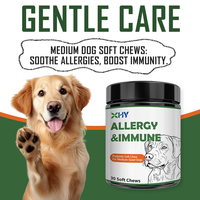 Friandises pour chiens contre les allergies, marque privée, pour soulager la peau, soutien de la santé immunitaire des chiens, complément alimentaire pour animaux de compagnie