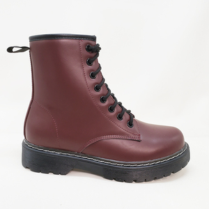 Venta al por mayor de alta calidad de las mujeres botas de combate planos de cuero de la pu de tobillo mujer Botines - Product Image 3