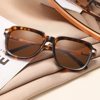 Lunettes de soleil géométriques en acétate de qualité supérieure MS 8509, branches simples, finition soignée, artisanat supérieur, texture luxueuse, élégantes