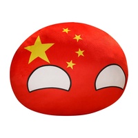 Poupée en peluche créative Poland Ball, pendentif, oreiller, coussin, accessoire d'anime, drapeau national, fabriqué en Chine, rembourrage en coton PP, vente en gros
