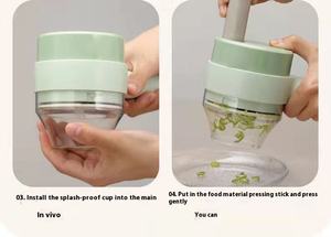 Taza mezcladora <span class=keywords><strong>el</strong></span>éctrica multifuncional para uso doméstico, cortador de verduras, triturador de ajo, batidor, picadora, herramienta de <span class=keywords><strong>corte</strong></span> de carne y verduras - Product Image 5