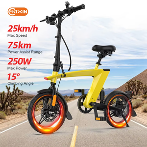 Vélo électrique à suspension intégrale avec batterie cachée, 250W, 14 pouces, autonomie 55 <span class=keywords><strong>km</strong></span>, vélo électrique pliable pour adultes, batterie amovible - Product Image 1