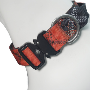 Premium Nylon Tactical <b>Dog</b> <b>Collar</b>, Heat Transfer Checkered <b>Dog</b> <b>Collar</b> with Stainless Steel D Ring & Metal Hardware for Medium La - Product Image 3