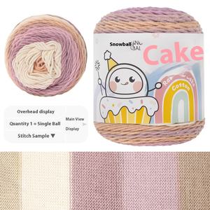 Bufanda de punto hecha a mano DIY, almohada, manta de ganchillo, bola de nieve teñida, 5 hebras, algodón de leche, pastel de arcoíris, bola de hilo degradado - Product Image 6