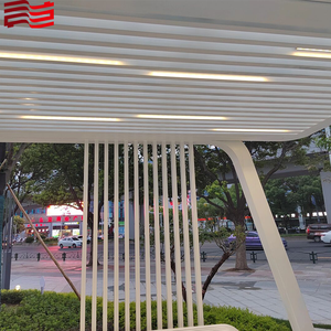 Grand Pavillon Moderne Géométrique en Acier Inoxydable Immobilier Repère Sculpture Extérieure en Métal Sculpture de Pavillon d'Art Personnalisé - Product Image 6