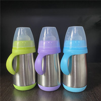 Bouteille pour bébé, à double paroi, en acier inoxydable, isolée, pour enfant, avec bec en Silicone, 300ml, 10oz, 1 pièce, meilleures ventes